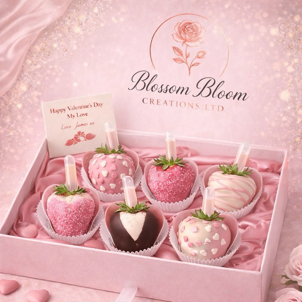 Luxury Pink Chocolate-Covered Strawberry Infusion Box - Image 2