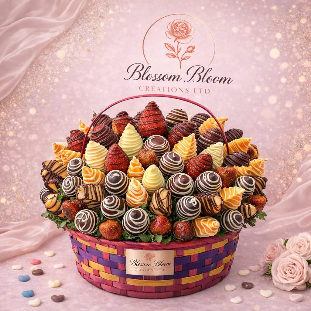 Blossom Bloom Signature Chocolate Fruit Basket - Image 3