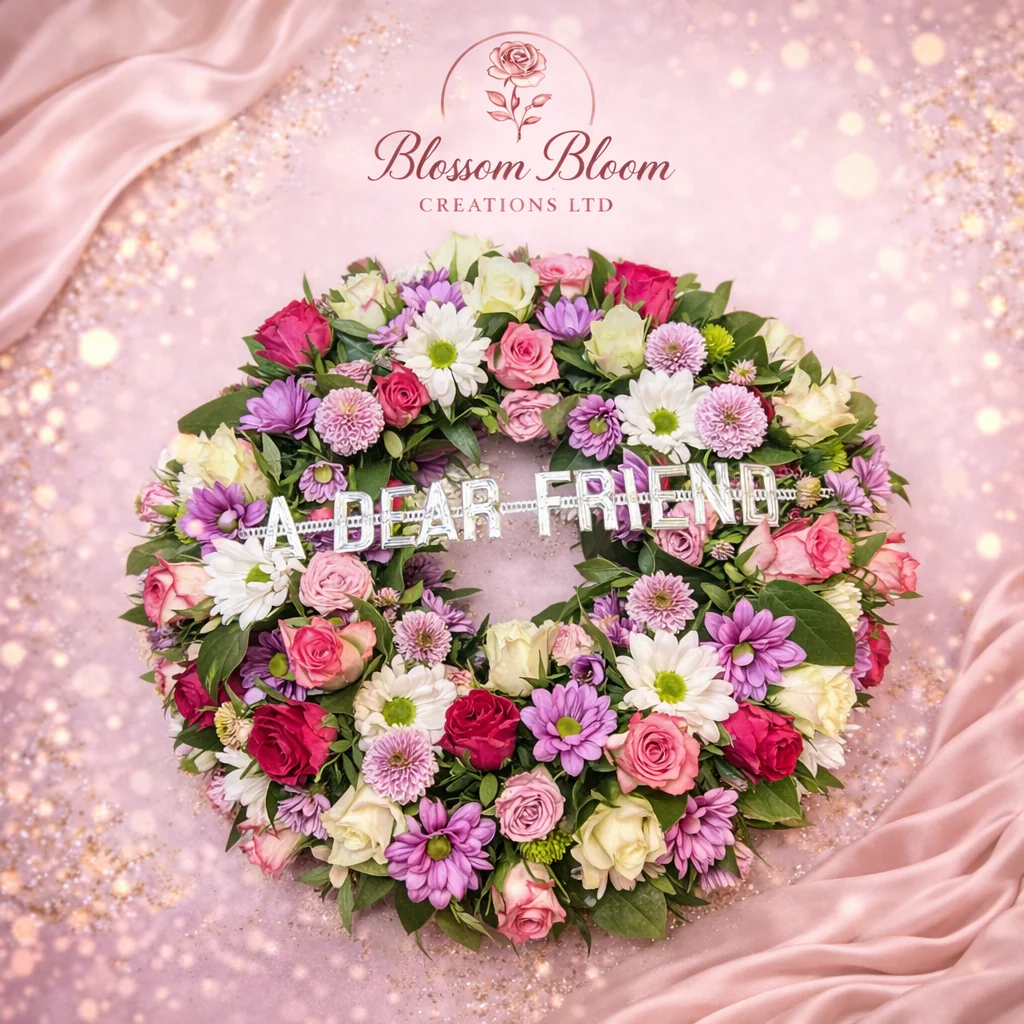 Dear Friend Floral Tribute Wreath - Image 3