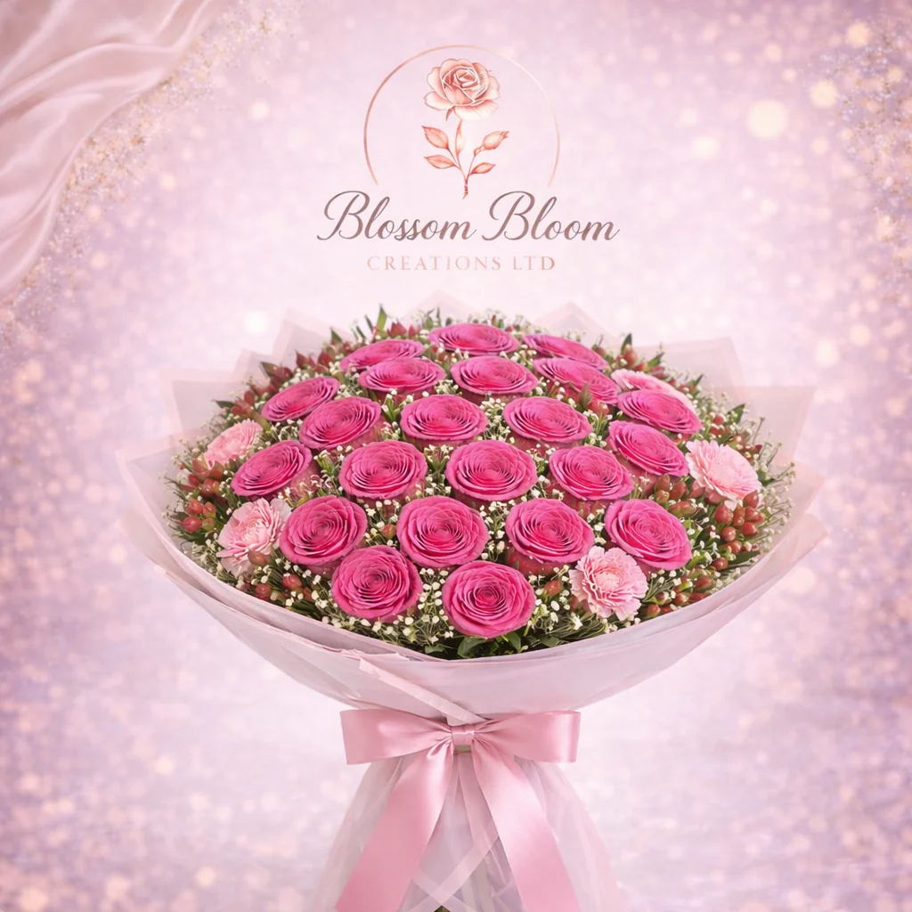 Elegant Blush Romance Bouquet – Light Pink Rose Bouquet - Image 3