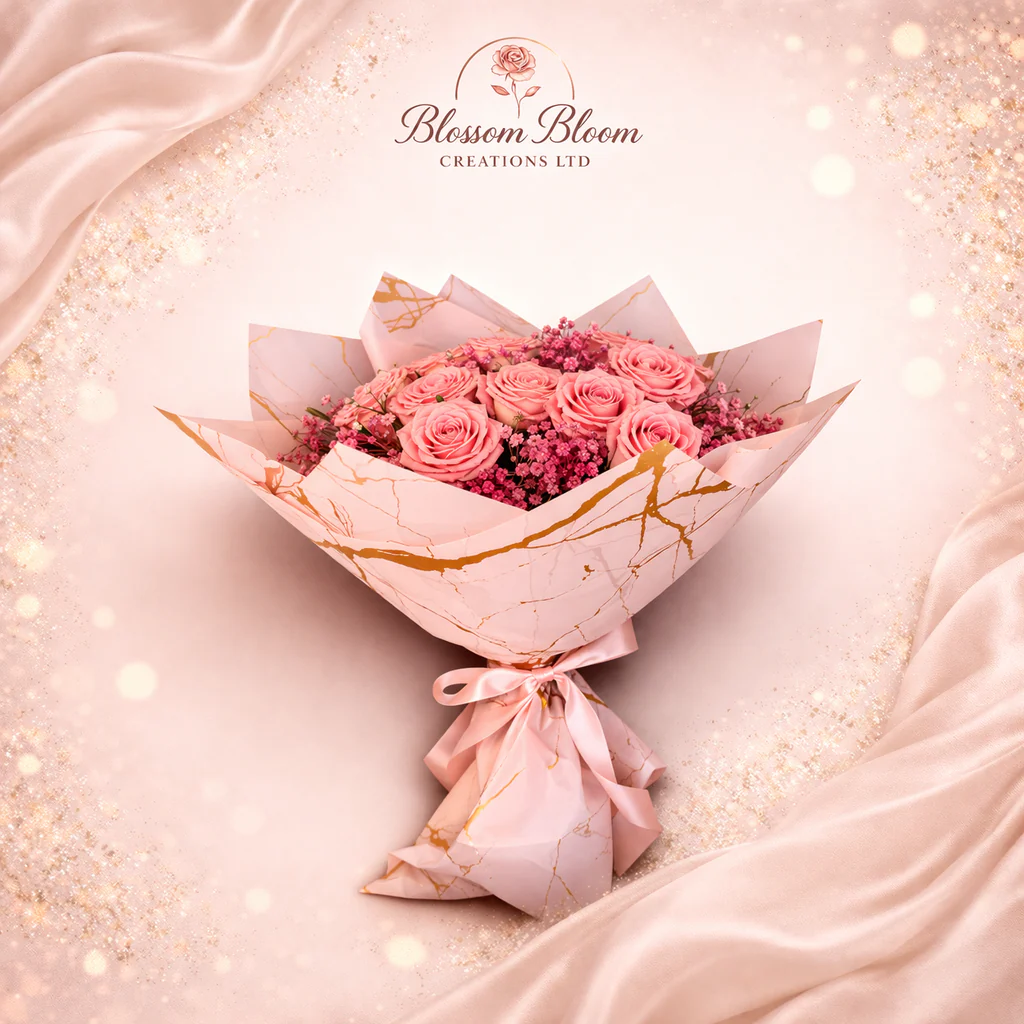 Pink Blush Luxe Rose Bouquet - Image 3